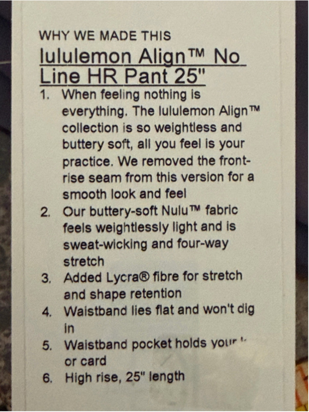 LULULEMON ALIGN NO LINE HIGH RISE LEGGING 25” GRAPE MIST COLOR SIZE 10 - Picture 4 of 6